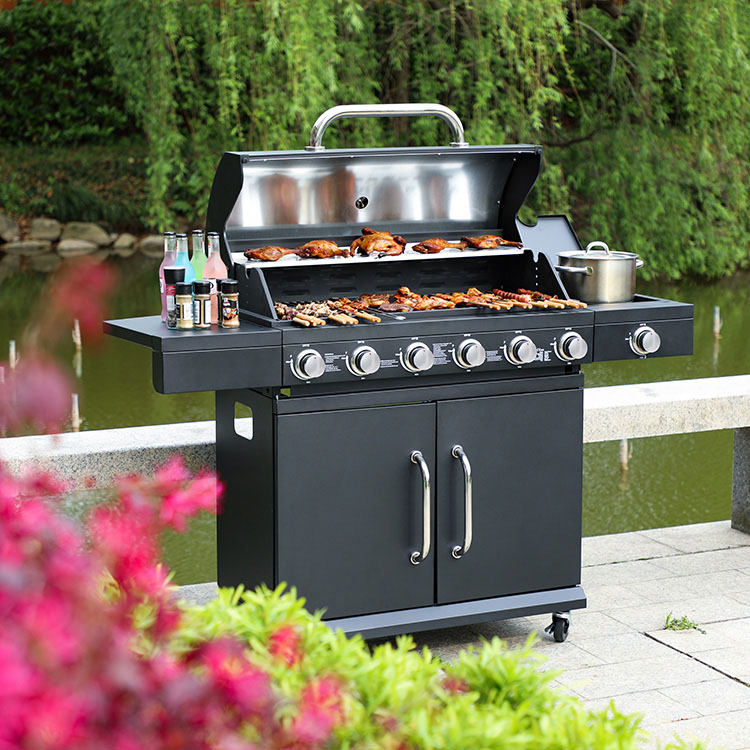6 Burners BBQ Gas Grill with Side Burner