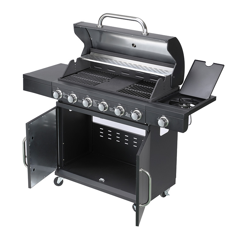 6 Burners BBQ Gas Grill with Side Burner
