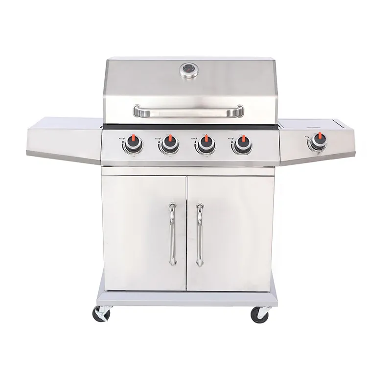 Full Stainless Steel Lid Butane Gas Grill