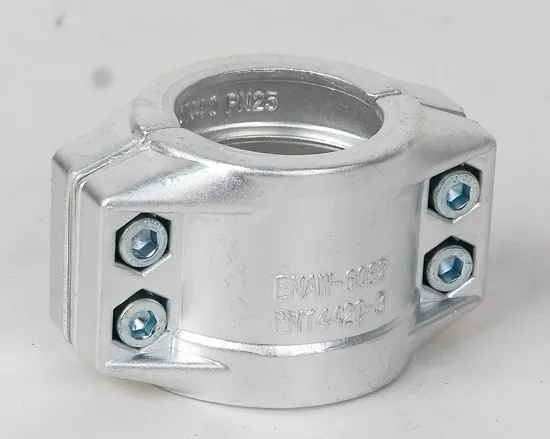 Braçadeira de segurança DIN2817 em alumínio e aço inoxidável