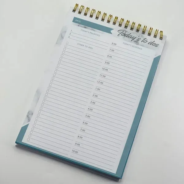 personalização de caderno de bobina