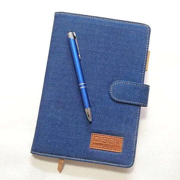 Caderno de tecido jeans