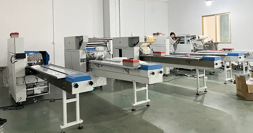 Pillow packing machine linkage production line pillow packing