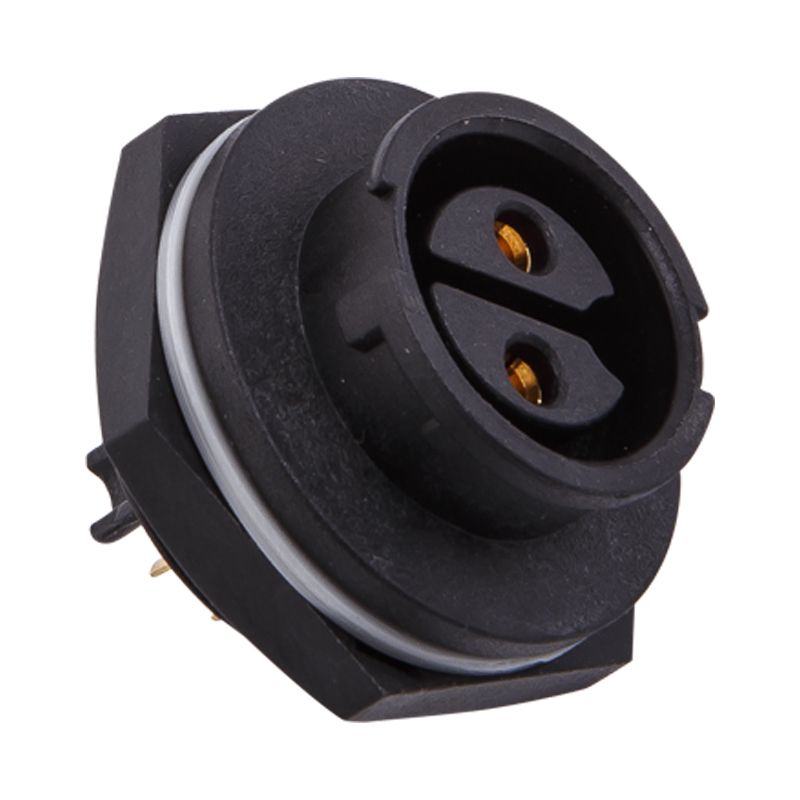Conector LED IP68 impermeable negro de 2 pines