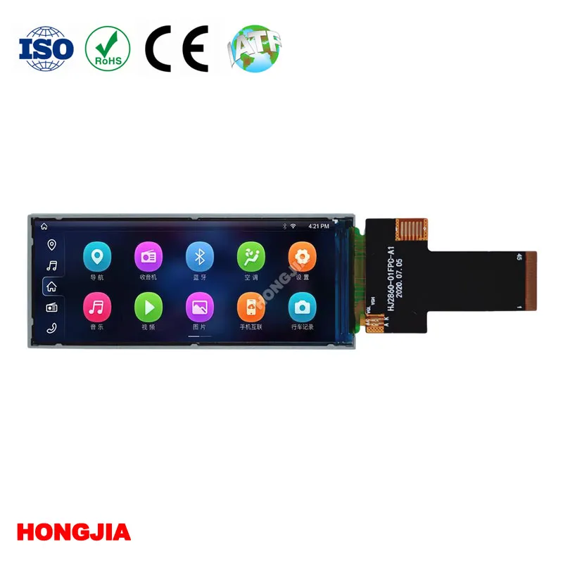 2,86 hüvelykes hosszú csíkos LCD-modul interfész RGB