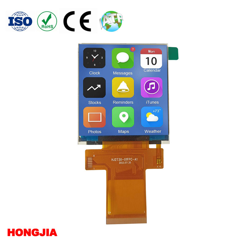 Teknologi Hongjia melancarkan skrin LCD persegi 2.73 inci dan skrin LCD IPS 4 inci untuk menyokong antara muka SPI/MCU