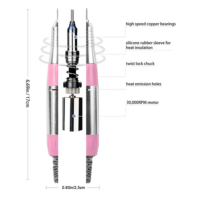ფრჩხილის საბურღი ნაკრები ელექტრო სალონის გამოყენება მანიკურისთვის 25w 25000 rpm - 3