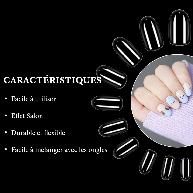 Kulaté francouzské špičky na nehty čirý akryl - 2