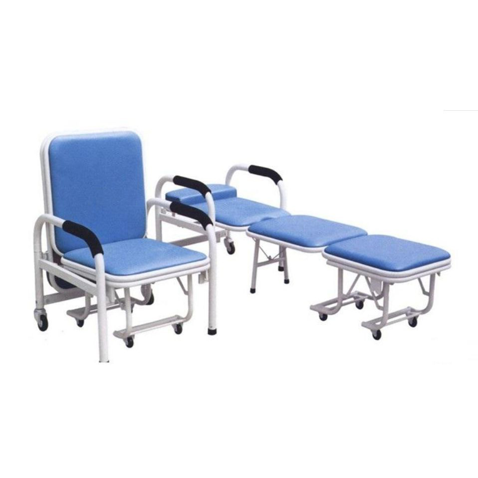 Sairaalaosaston escort-sänky nahkainen sairaalan kokoontaitettava tuoli - 0 