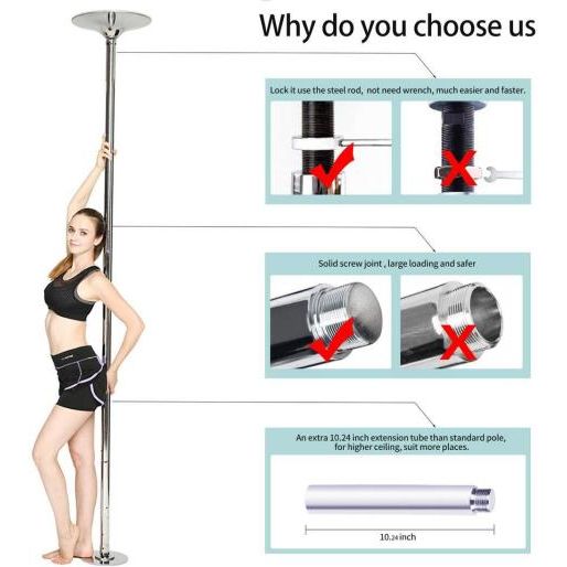 Spinning and Static Dancing Portable Stripper Pole - 1 
