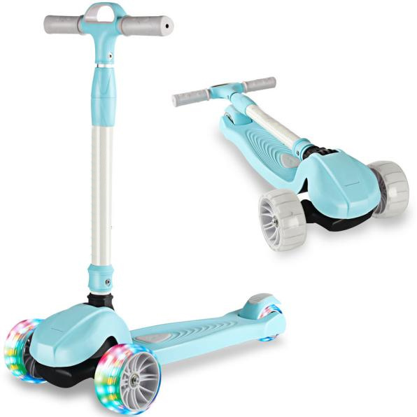 Trottinettes à trois roues avec clignotant à hauteur réglable pour enfants - 0 