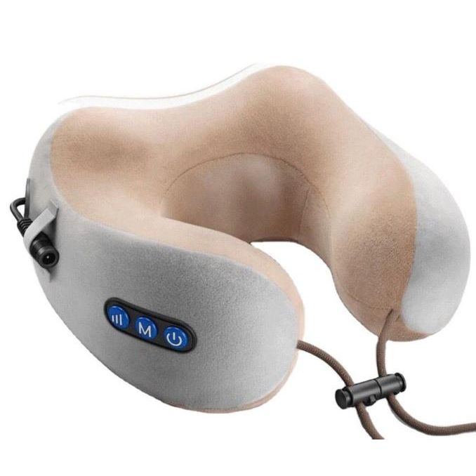 Almofada de massagem para pescoço em forma de U para cochilo para escritório