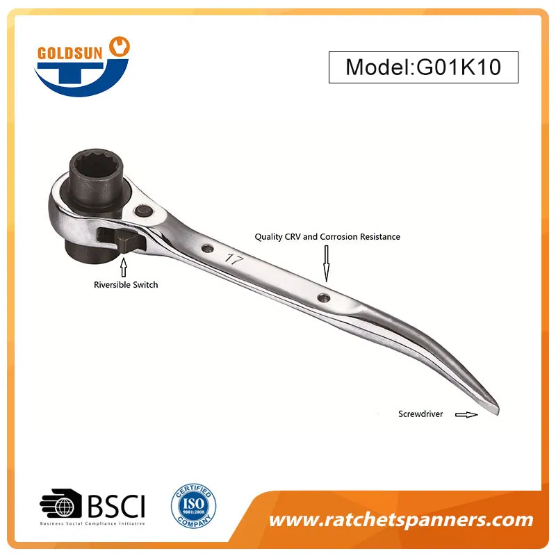 Pointed Tail Socket Ratchet Wrench