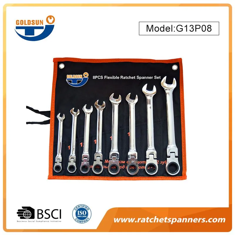 Ratchet Spanner Set with Canvas Roller