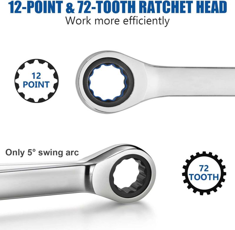 Reversible Box End Ratcheting Wrench Set