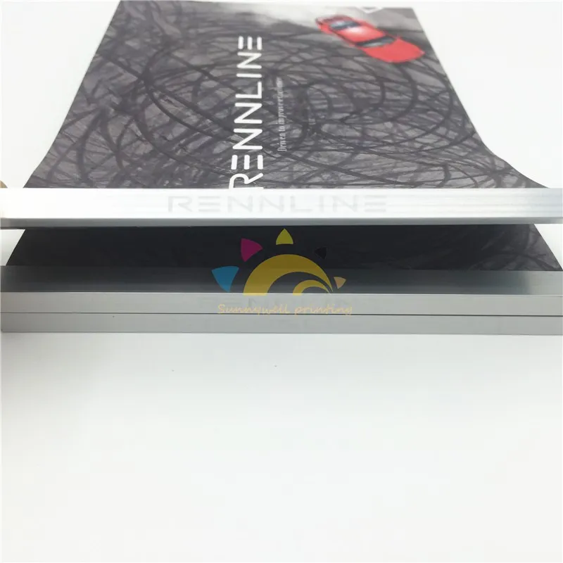 Metal strip corner spine binding catalogue printing