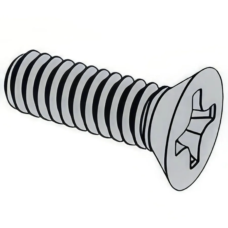 Countersunk Flat Head Screws (Eo amin'ny loha mahazatra) miaraka amin'ny karazana H na karazana Z Cross Recess-vokatra Grade A-kilasy fananana 8.8