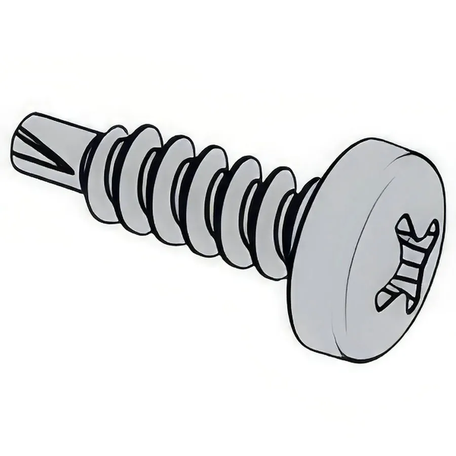 Cross Recessed Pan Head Drilling Screw With Tapping Screw Thread