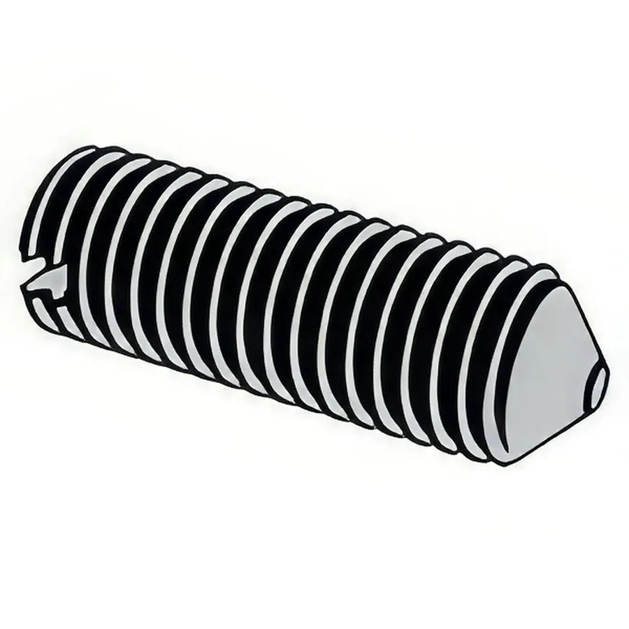 Slotted set screws with cone point