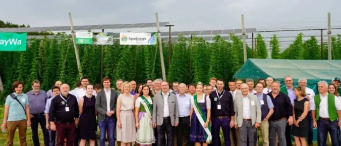 Fotovoltaïsche landbouwproducten die in Duitsland worden gebruikt voor bierbloemen