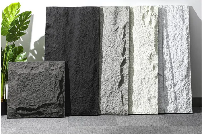 Tấm ốp tường bằng đá granite đen tự nhiên tách tường đá Pu lớn