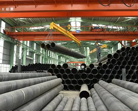 Stacking principle of spiral steel pipe.