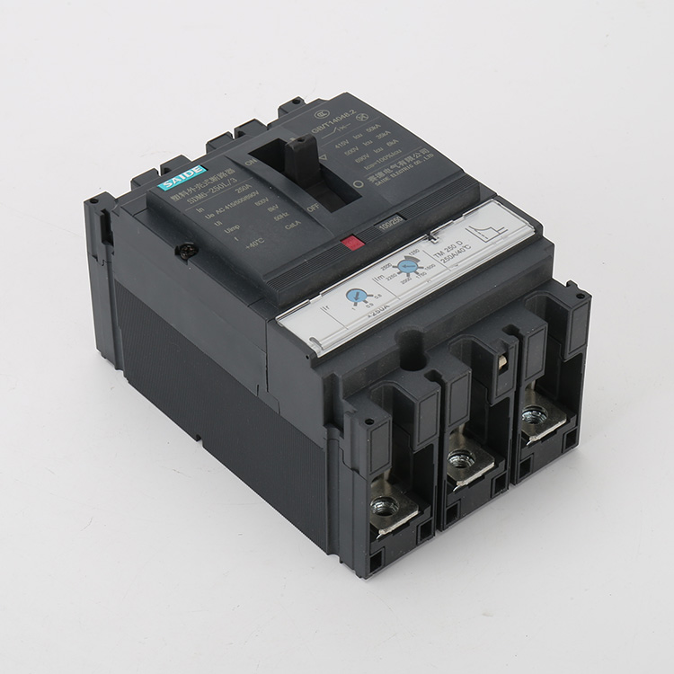 Disjuntor caixa moldada de botão duplo magnético térmico 250A