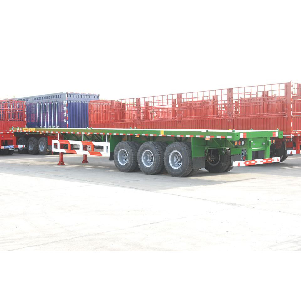 40ft 3 Axle Flatbed Semi Truck Trailer for Cargo Container - 1