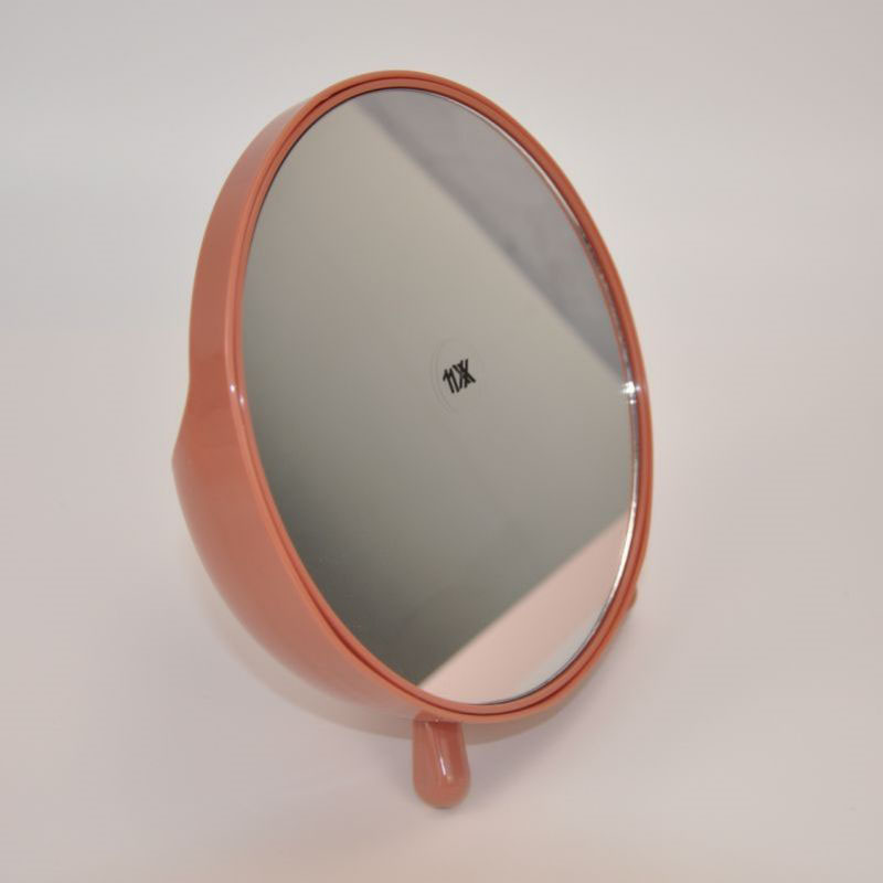 Plastic Round Desktop Makeup Mirror with Storage