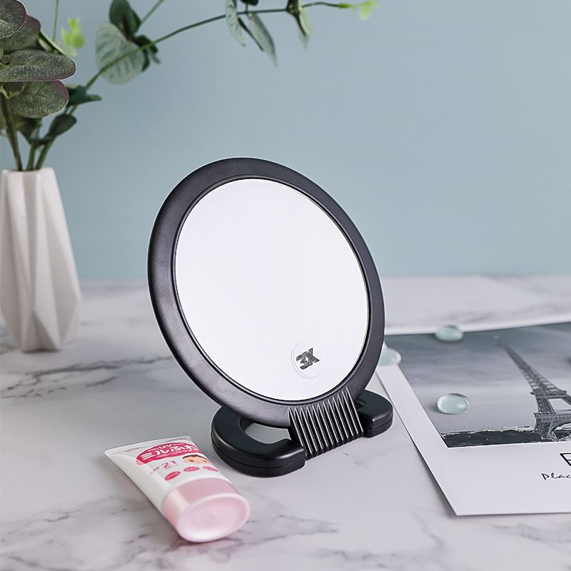 Plastic Round Double-Sided Wall-Mounted Tabletop Mirror