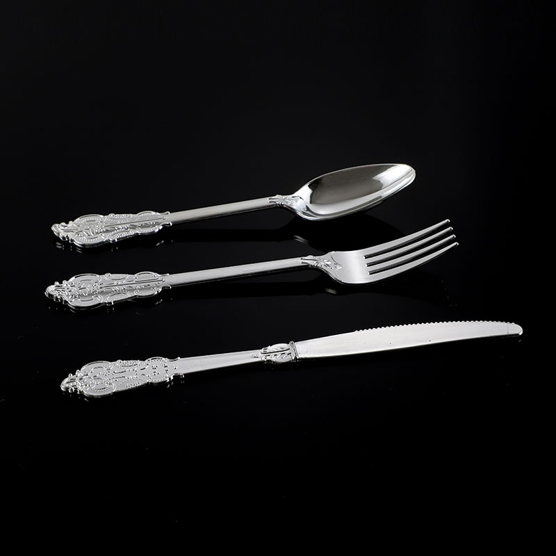 Glossy Metallic Platic Royal Cutlery