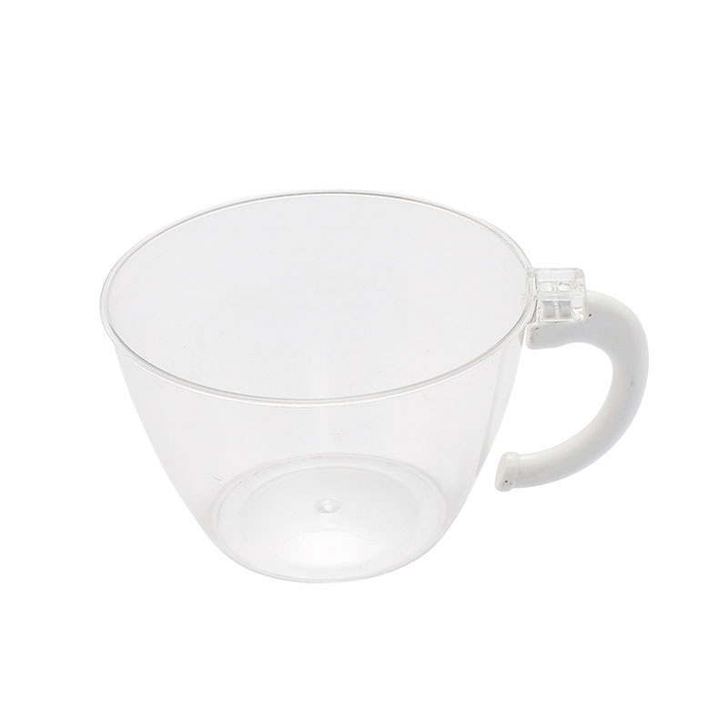 투명한 색깔 백색 손잡이 플라스틱 커피 잔