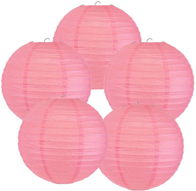 Indoor Outdoor Vary Sizes Party Wedding Round Hanging Chinese Hot Pink Paper Lantern