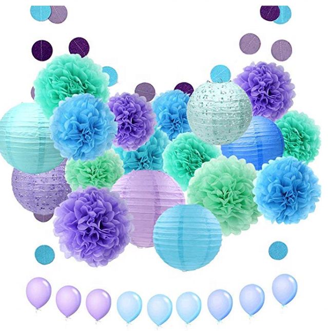 Various Size Colors and Customized Wedding Paper Flower Round Paper Lantern