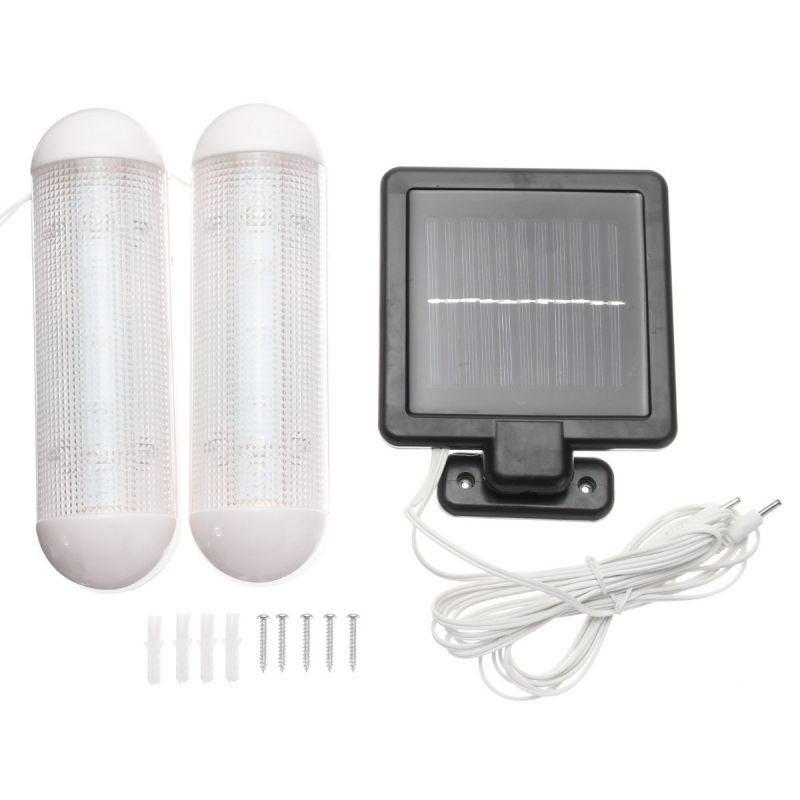Waterproof White Cylinder Solar Warm White Double Head Pull Wire Lamp