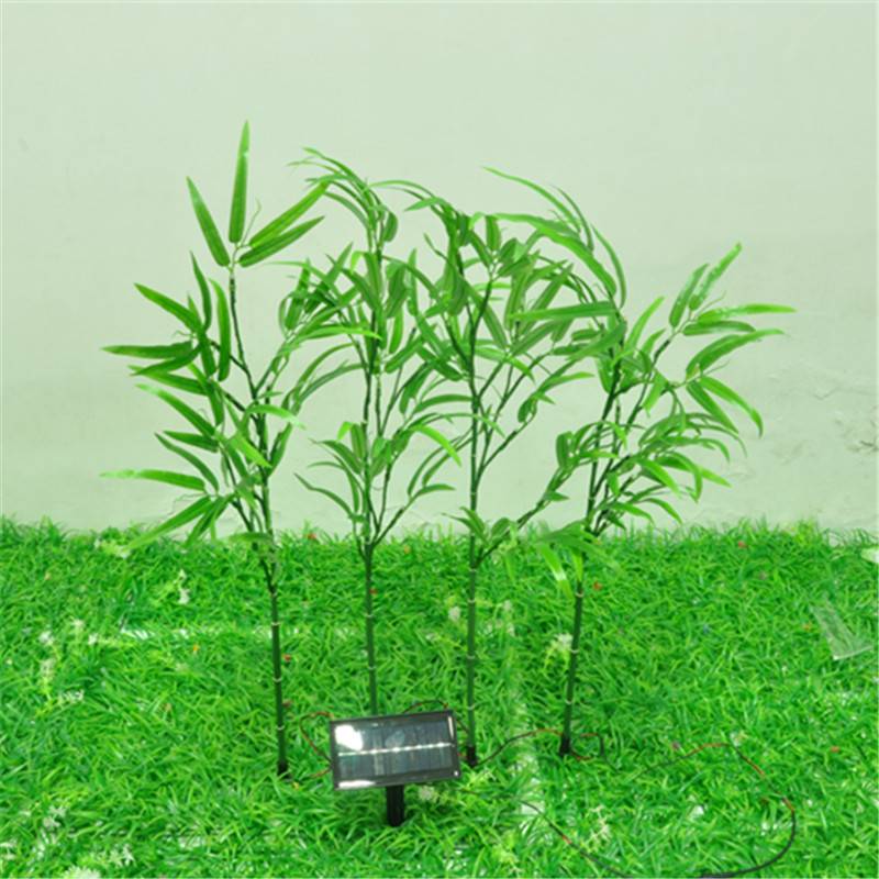 Luz solar de gramado de bambu para pátio externo de 10 leds