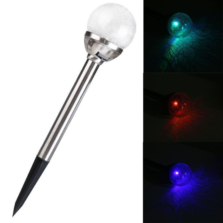 Waterproof Round Seven Color Light Cracked Ball Solar Lawn Light