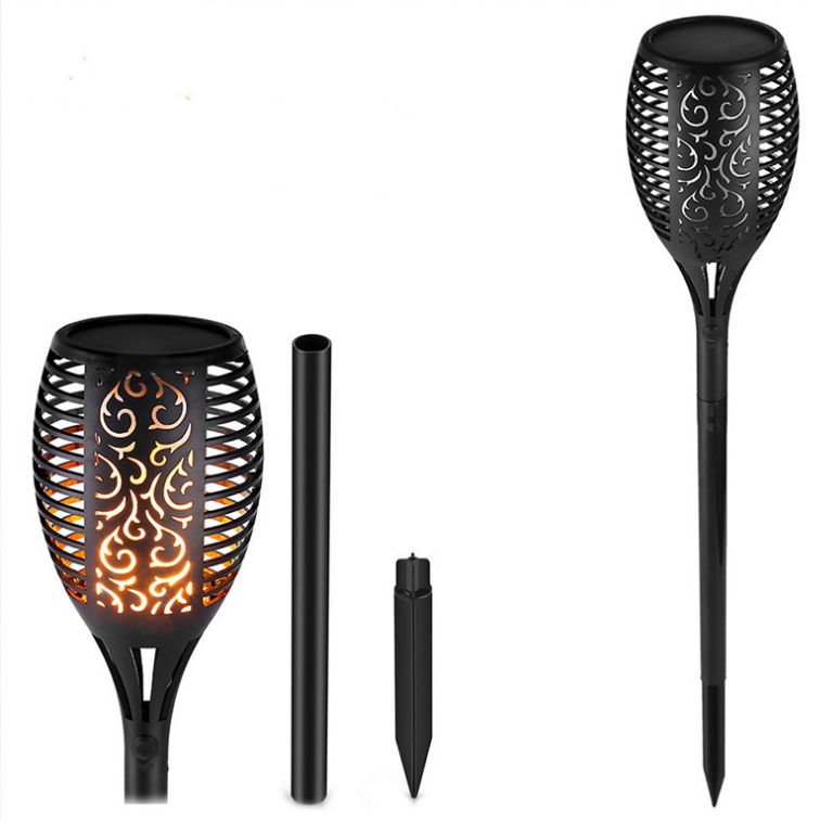 Outdoor Led Solar Flickering Flame Torch Courtyard Light