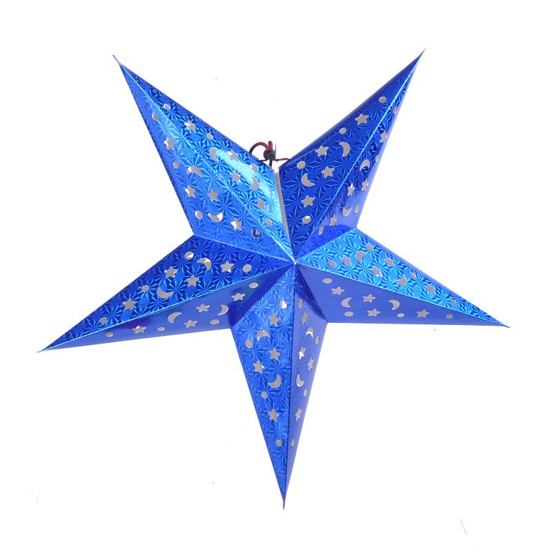 Lanterne en papier étoile à motif ajouré au laser de différentes tailles