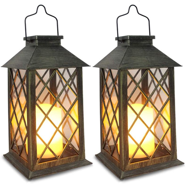 Outdoor Waterproof Solar Candle Hand-held Retro Twinkle Palace Lamp