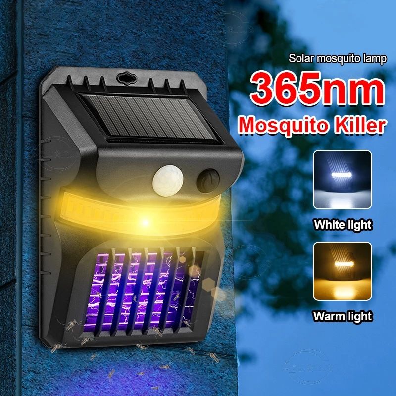 Nueva lámpara LED de pared para matar mosquitos Solar para patio de inducción inteligente humana con actualización LED para exteriores