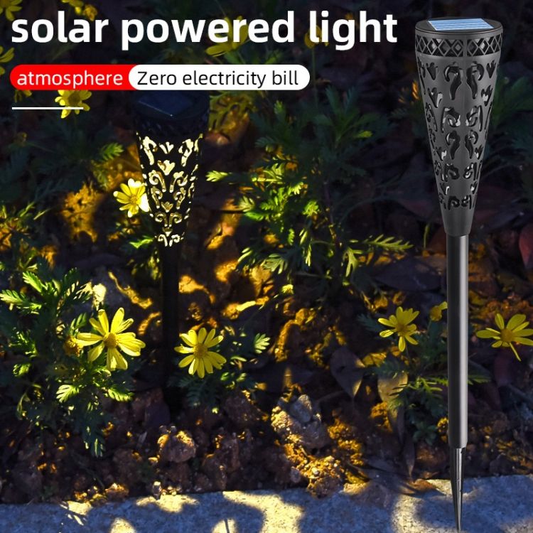 Waterproof Led Solar Hollowed Out Torch Lawn Lights