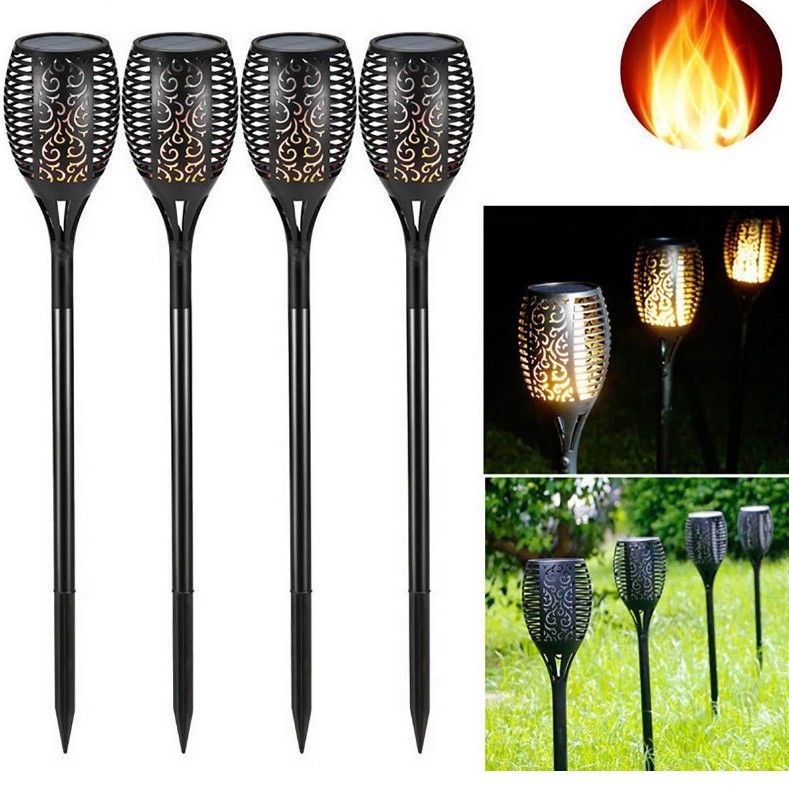 Outdoor Led Solar Flickering Flame Torch Courtyard Light