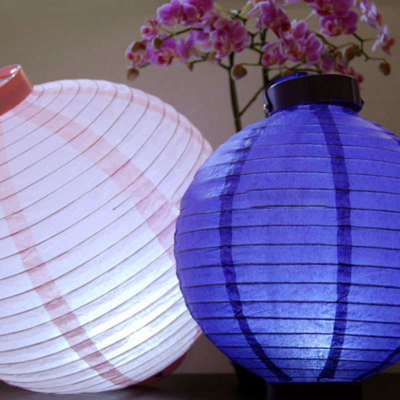 Popular Customized Printing 8 Inch LED Battery Operated Round Paper Lantern