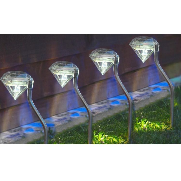 Luzes solares conduzidas impermeáveis ​​do gramado do diamante de sete cores para iluminar luzes