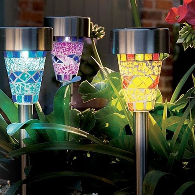 Outdoor Waterproof Solar Multicolor Mosaic Glass Decorative Light
