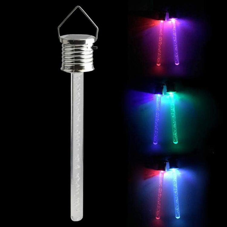 Waterproof Rectangular Multicolor Solar Crystal Column Chandelier Light