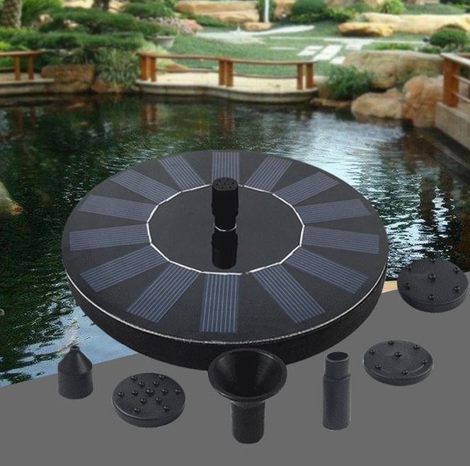 Outdoor Waterproof Solar Powered Garden Pool Bird Bath Water Floating Fountains