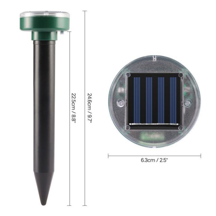 Répulsif solaire LED électronique pour rongeurs, étanche, résistant aux chocs, pour l'extérieur