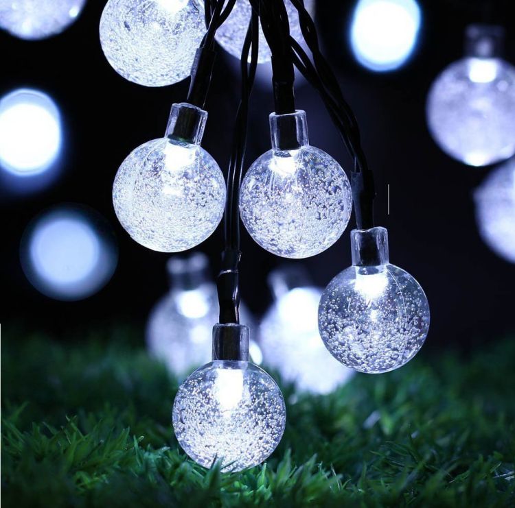 Luces solares de la secuencia de la bola clara decorativa de la burbuja de la Navidad de alto brillo de la prenda impermeable al aire libre 30 LED